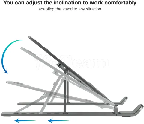 Photo de Support Élévateur Tooq TQLRS0033-AL-G pour Ordinateurs Portables (Gris)