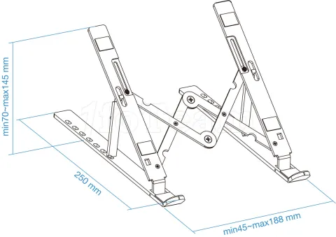 Photo de Support Élévateur Tooq TQLRS0033-AL-G pour Ordinateurs Portables (Gris)