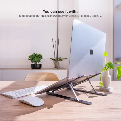 Photo de Support Élévateur Tooq TQLRS0033-AL-G pour Ordinateurs Portables (Gris)