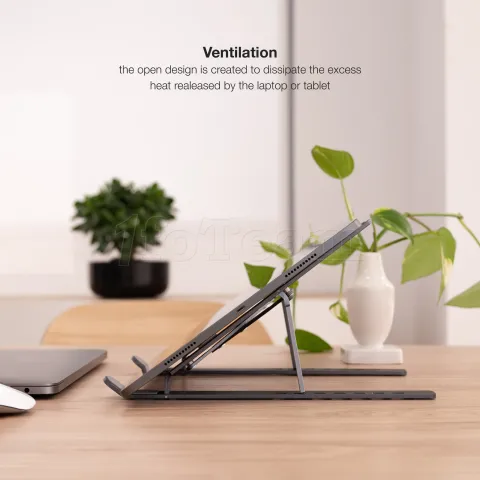 Photo de Support Élévateur Tooq TQLRS0033-AL-G pour Ordinateurs Portables (Gris)