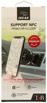 Photo de Support mâchoire pour grille d'aération T'nB avec NFC (Noir)