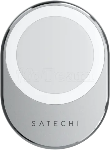Photo de Support magnétique de téléphone avec pince Satechi et chargeur Qi(Gris)