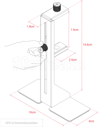 Photo de Support Mars Gaming MCA-GCB Pro pour cartes graphiques (Noir)