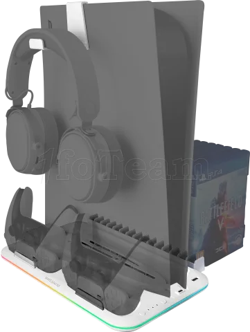 Photo de Support Multifonction Mars Gaming MPS5-B2 RGB pour PS5 (Blanc)