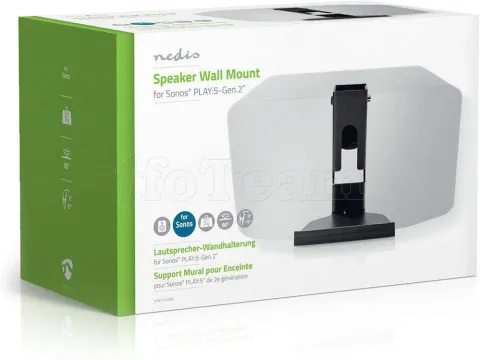 Photo de Support mural haut-parleur Nedis pour Sonos Play (Noir)