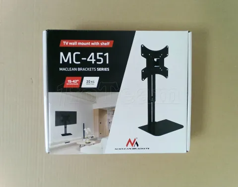 Photo de Support mural pour écran avec étagère Maclean MC-451 de 15" à 42" (20Kg max) - ID 224768