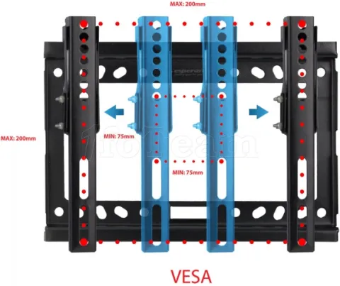 Photo de Support mural pour écran Esperanza Castor de 12" à 50" (25kg max)