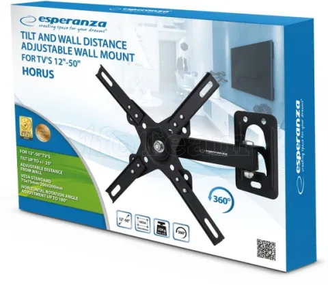 Photo de Support mural pour écran Esperanza Horus de 12" à 50" (20kg max)