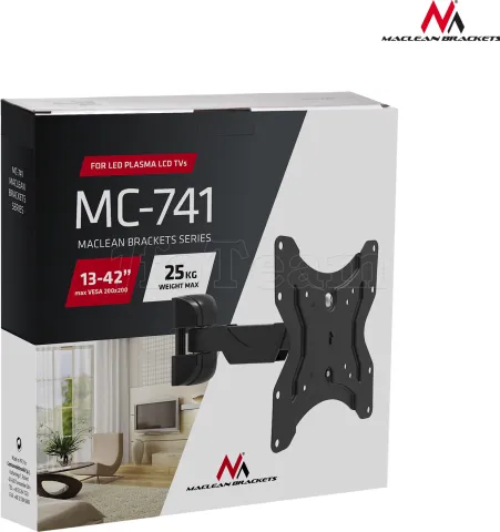 Photo de Support mural pour écran plat Maclean MC-741 13" à 42" (25kg max)