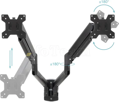 Photo de Support mural TooQ LP1434TNR-B pour ecrans 13" à 34" (10kg max)