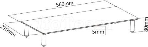 Photo de Support / Rehausseur en verre Digitus pour surélever Ecran 20kg max (Transparent)