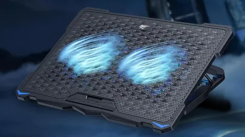 Photo de Support / réhausseur Havit F2076 RGB pour ordinateur portable 17"max (Noir)