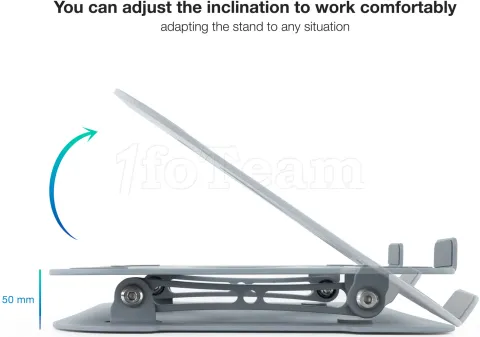 Photo de Support / réhausseur Tooq TQLRS0012-AL-G  en Aluminium pour ordinateur portable