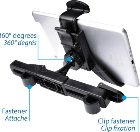 Photo de Support tablette Connectland HC88C avec appui-tête voiture