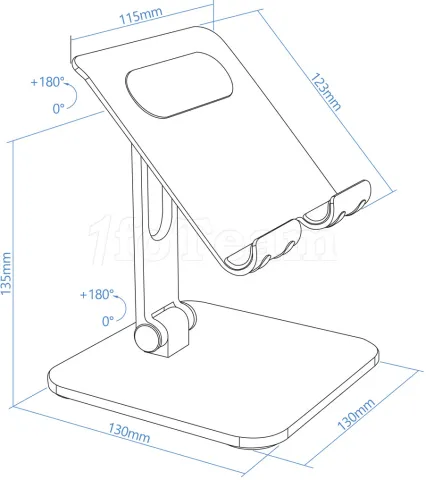 Photo de Support tablette universel sur pied Tooq Hermes Noche (Noir)