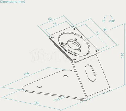 Photo de Support tablette universel sur pied Tooq TQATWM3401-B (Noir)