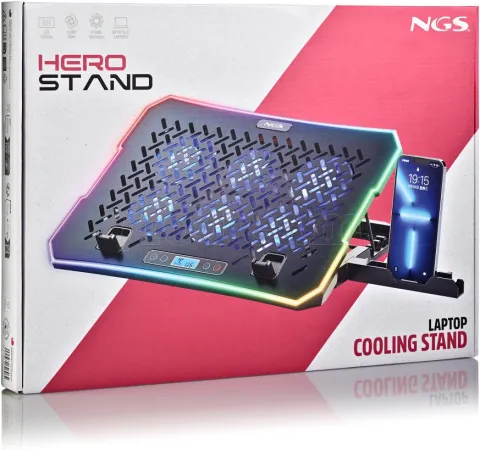 Photo de Support ventilé NGS Hero Stand RGB (Noir)
