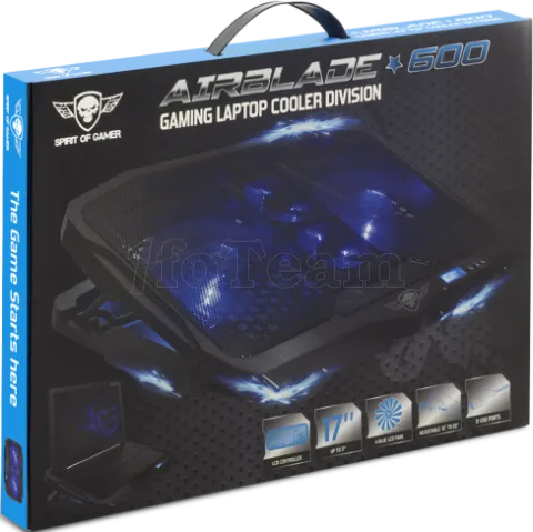 Photo de Support ventilé Spirit of Gamer AirBlade 600 17,3"max (Noir)