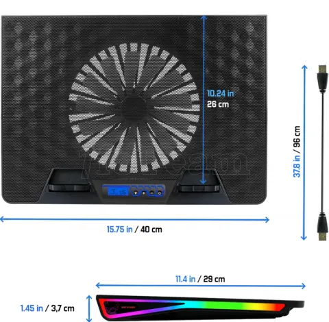 Photo de Support ventilé Spirit of Gamer AirBlade 800 RGB 17,3"max (Noir)