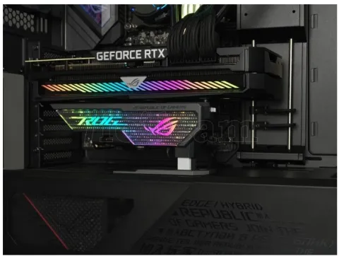 Photo de Support vertical Asus Rog XH01 Herculx RGB pour cartes graphiques (Noir)