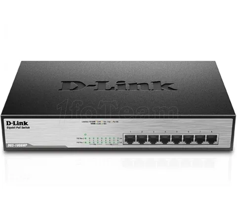 Photo de Switch réseau ethernet Gigabit D-Link DGS-1008MP - 8 ports