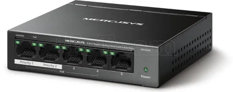 Photo de Switch réseau Ethernet Gigabit Mercusys MS105GP - 5 ports dont 4 PoE+