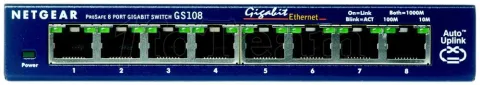 Photo de Switch réseau ethernet Gigabit Netgear GS108 - 8 ports (Métal)