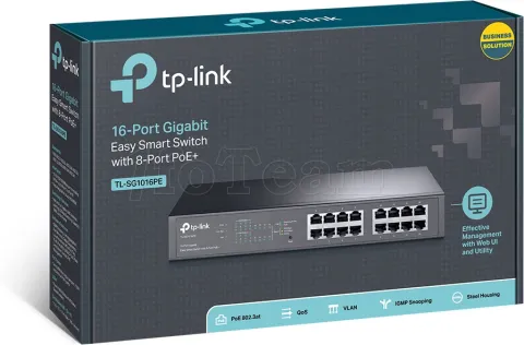 Photo de Switch réseau ethernet Gigabit TP-Link Easy Smart TL-SG1016PE - 16 ports dont 8x PoE