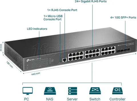 Photo de Switch réseau ethernet Gigabit TP-Link JetStream SG3428X - 24 ports + 4x SFP