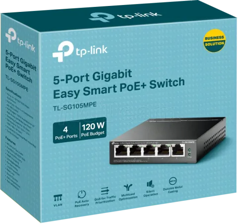 Photo de Switch réseau ethernet Gigabit TP-Link TL-SG105MPE - 5 ports dont 4x PoE