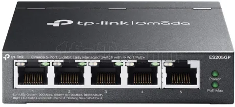 Photo de Switch réseau éthernet TP-Link Omada ES205GP - 5 ports dont 4x PoE+