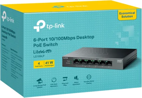 Photo de Switch réseau ethernet TP-Link Omada LS106P - 8 ports dont 6x PoE+