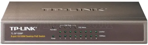 Photo de Switch réseau ethernet TP-Link SF1008P (PoE) - 8 ports (Métal)