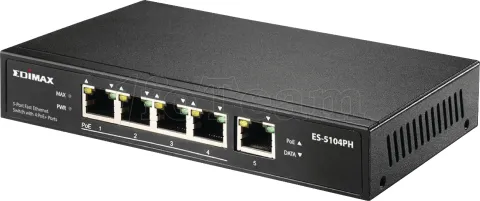 Photo de Switch réseau Fast ethernet Edimax ES-5104PH (PoE) - 5 ports (Métal)