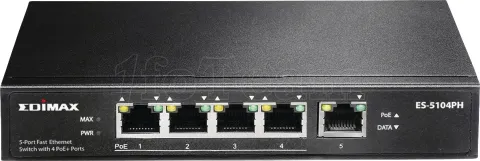 Photo de Switch réseau Fast ethernet Edimax ES-5104PH (PoE) - 5 ports (Métal)