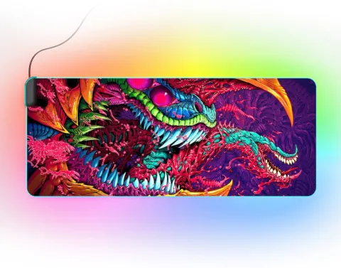 Photo de Tapis de souris Hyte CNVS Hyperbeast 2 RGB - Taille XL (Noir)