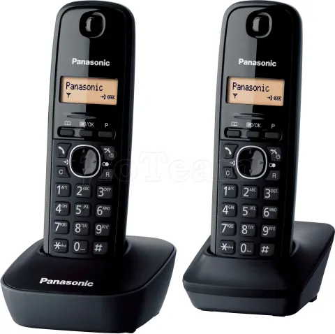 Photo de Téléphone fixe Panasonic KX-TG1612FRH Duo DECT (Noir)