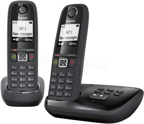 Photo de Téléphone fixe sans fil Gigaset AS405A Duo - 2 combinés avec répondeur (Noir)
