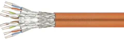 Photo de Touret de câble RJ45 500m Goobay Catégorie 7A S/FTP Duplex Monobrin (Orange)