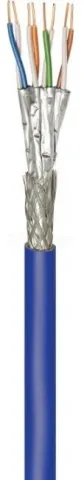Photo de Touret de câble RJ45 500m Goobay Catégorie 7A+ S/FTP Monobrin (Bleu)