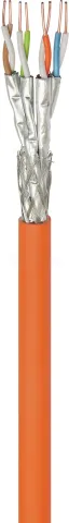 Photo de Touret de câble RJ45 500m Goobay Catégorie 7A S/FTP Monobrin (Orange)