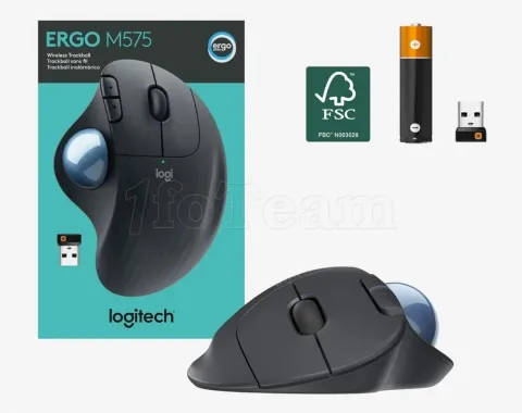 Photo de Trackball sans fil Bluetooth Logitech Ergo M575S (Noir)