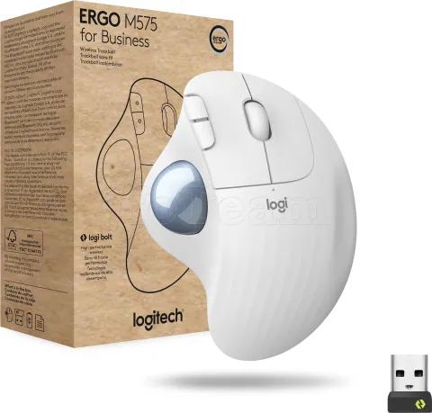 Photo de Trackball sans fil Logitech Ergo M575 Business (Blanc)