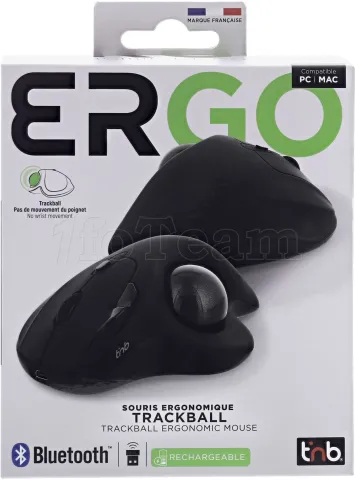 Photo de Trackball sans fil T'nB Ergo pour droitier (Noir)