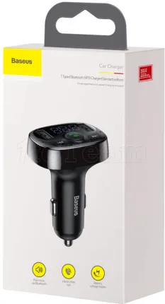Photo de Transmetteur FM Bluetooth Baseus Car Charger (Noir)