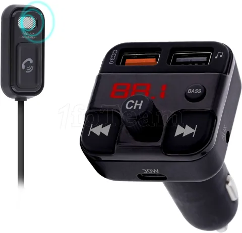 Photo de Transmetteur FM Bluetooth T'nB Ultime avec 2x USB-A + 1x USB-C
