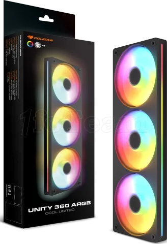 Photo de Triple Ventilateur de boitier Cougar Unity RGB - 360mm (Noir)