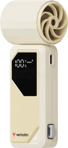 Photo de Ventilateur à main sur batterie Verbatim Cool'n'Go AirJet (Blanc/Argent)