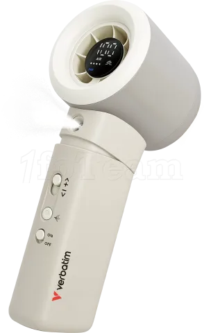Photo de Ventilateur à main sur batterie Verbatim Cool'n'Go Aqua Breeze (Blanc/Argent)