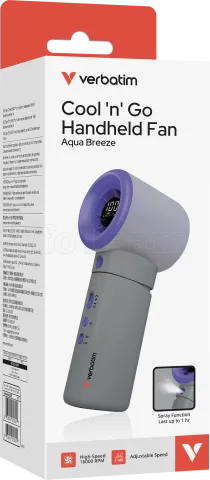 Photo de Ventilateur à main sur batterie Verbatim Cool'n'Go Aqua Breeze (Violet/Gris)